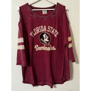 Pressbox Women's Florida State Open Shoulder Jersey Top XXXL Garnet Red